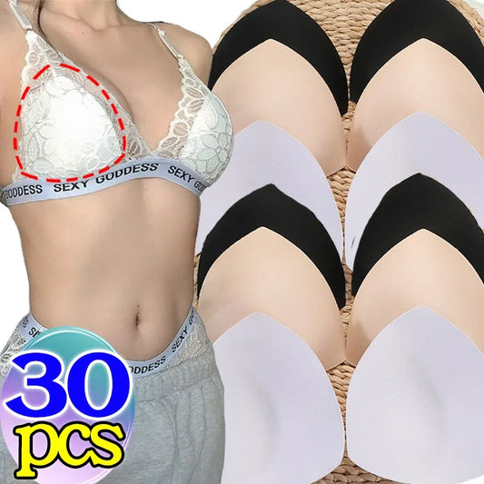 NEW Arrivals 20/30PCS Set Triangle/Round Sponge Bra Pads for Women Invisible Soft Insert Swimsuit Bikini Breast Enhancers Chest Cup Pads Accessories