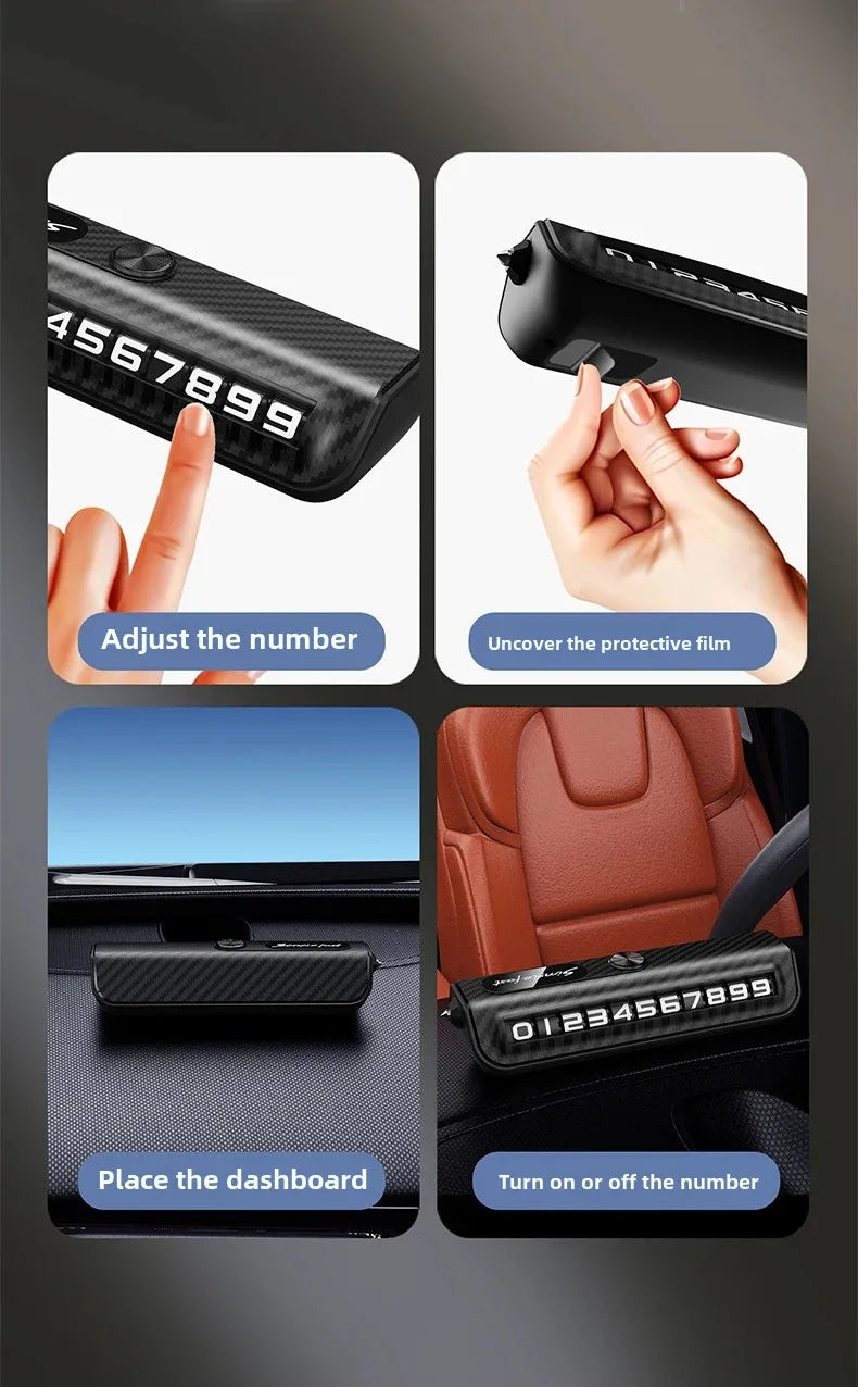 NEW Arrivals Multi-Functional Auto Parking Number 2-in-1 Safety Window Breaker Interior Phone Number Car Decoration Temporary Parking License Plate Assault Incident Accidents Cars Accessories