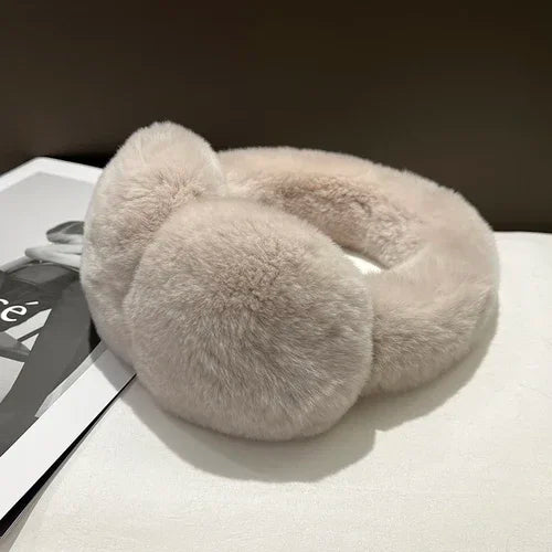 NEW Arrivals 8 Colors 100% Real Rex Rabbit Fur Earmuffs for Women Girls Winter Snow Outerwear Ear Warmers Soft Warm Furry Ear Muffs for Cold Weather Ladies Luxury Fashion Apparel Accessories