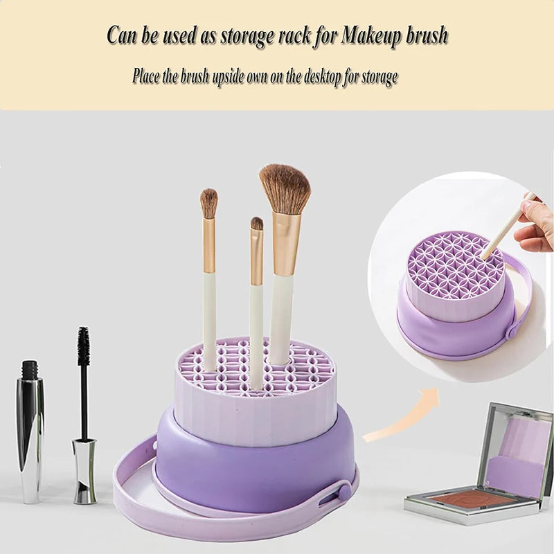 Multifunctional Silicone Makeup Brush Cleaner Makeup Egg Cleaner Powder Puff Drying Holder