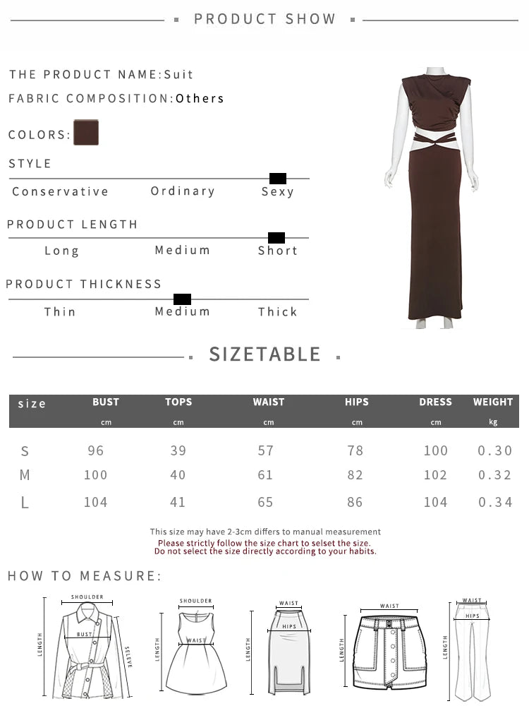 NEW 2PCS Set Hipster High Waist Women O-Neck Sleeveless Crop Tops + Hollow Bandage Long Skirt Trend Ruched Elegant Suits