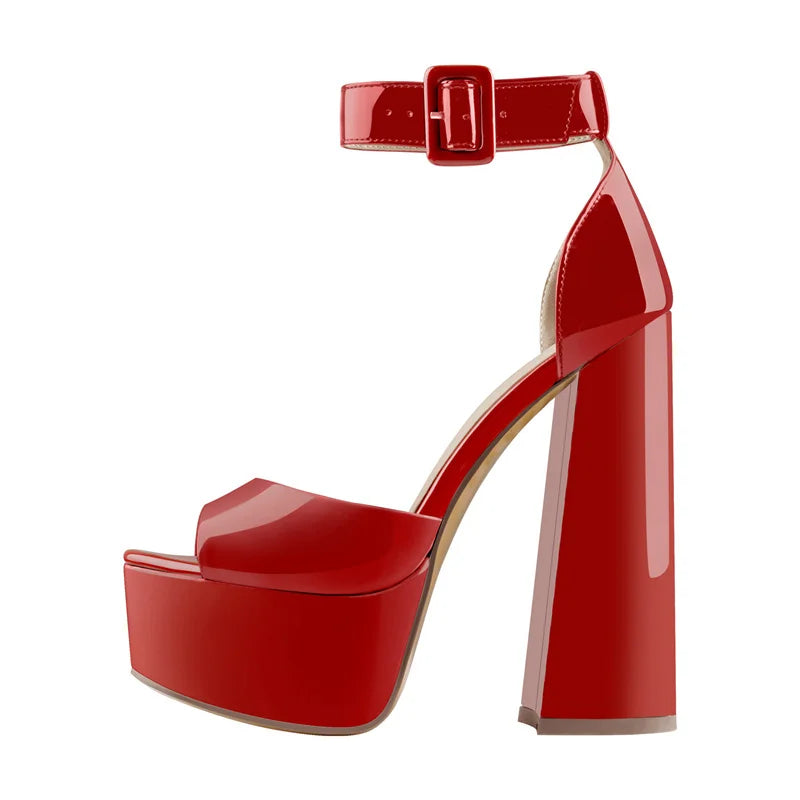 Women High Heels Shoes Sandals Platform Peep Toe Chunky Square Heels Ankle Strap Sandals Black And White Stripes Party Fashion Shoes
