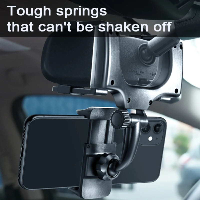 NEW Rearview Mirror Phone Holder for Car Free Rotation Adjustment Phone Mount Stable Gripper Smartphone Navigation Bracket