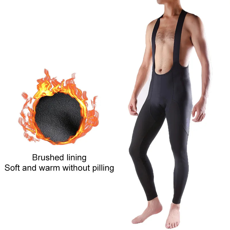 Original LAMEDA S-2XL UK Size Thermal Fleece Cycling Winter Warm Pants Man Winter Men's Bib Pants Windproof Road Bike Trousers Padded Bicycle Leggings MTB Clothing