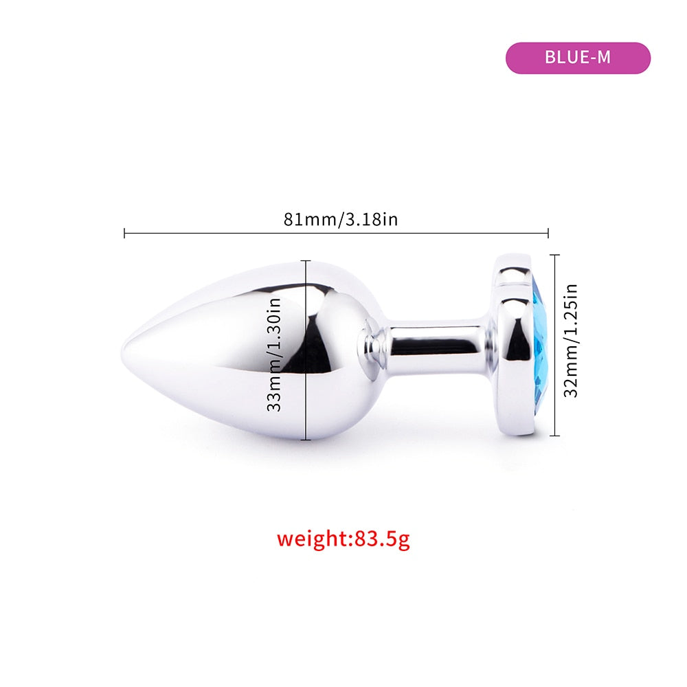 3 Sizes Anal Plug Mini Heart Smooth Metal Stainless Steel Crystal Butt Plug Stimulator Smaller Anal Sex Toys For Men Women Anus