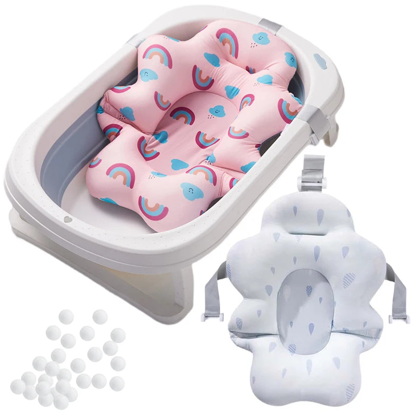 NEW Arrivals Baby Bath Support Pad Foldable Floating Seat Adjustable Newborn Bathing Cushion Infant Safety Net Hammock Babies Personal Care Supplies