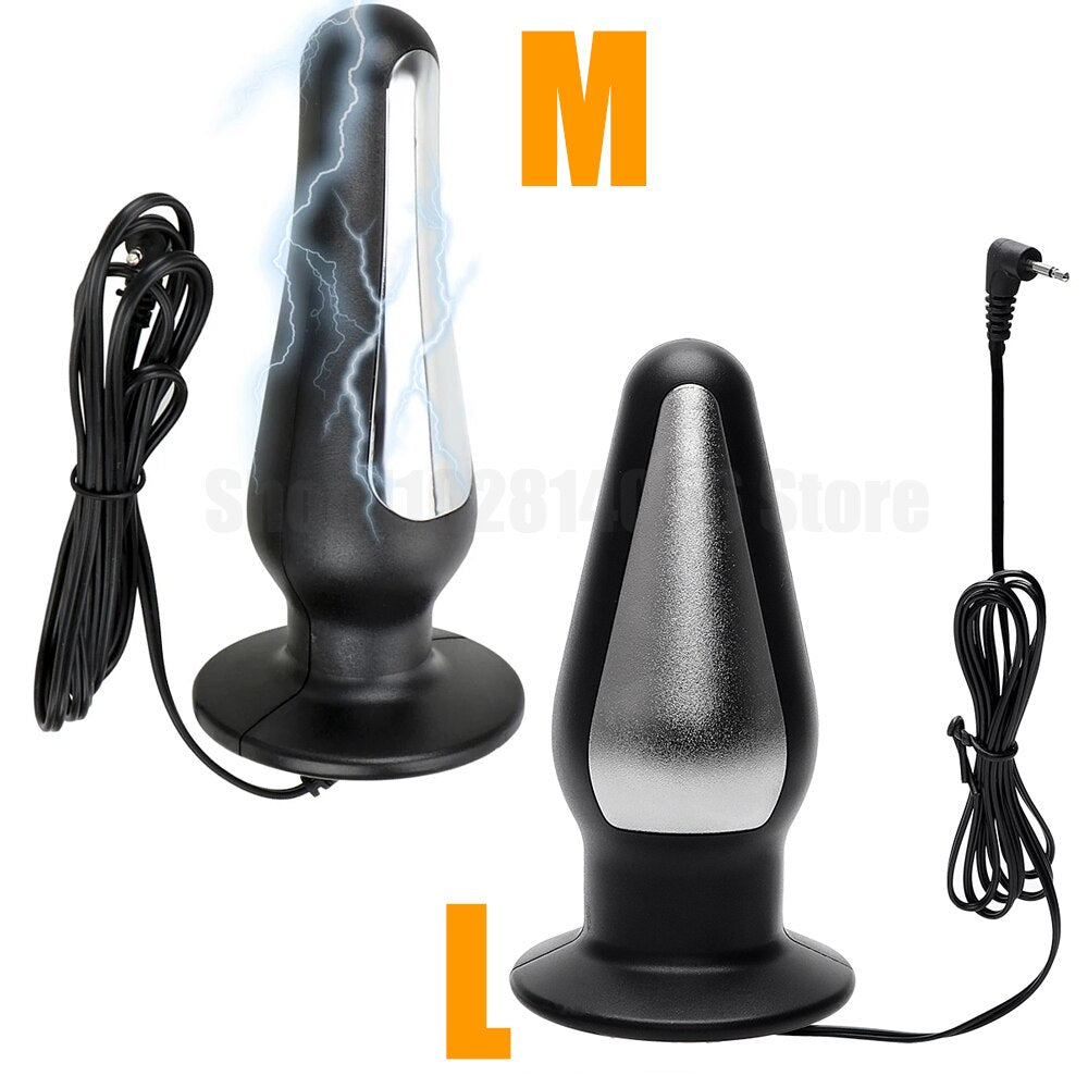 Hot!Electric Shock Anal Butt Plug Anus Vagina Expand Dildo Vibrator for Women Men E-stim Prostate Massage Bdsm Toy on Couple Sex