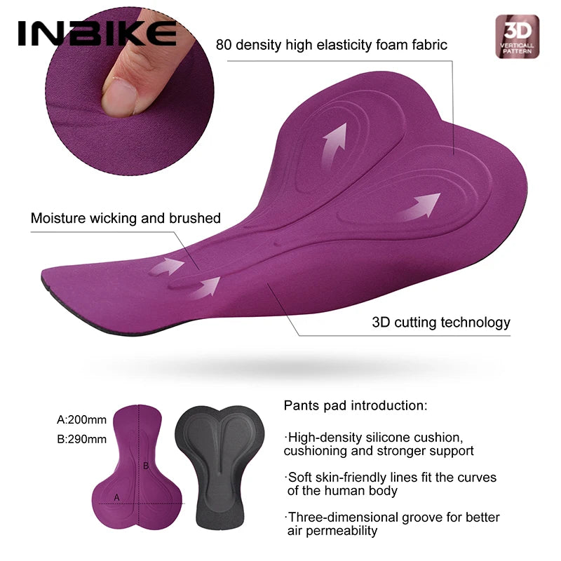 NEW Arrivals S-2XL Purple/Blue/Black Color Women's Professional Cycling Bib Shorts High Waist Bicycle Pants 3D Padded Slim Fit Biking Clothing MTB Road Bike Pants with Pockets