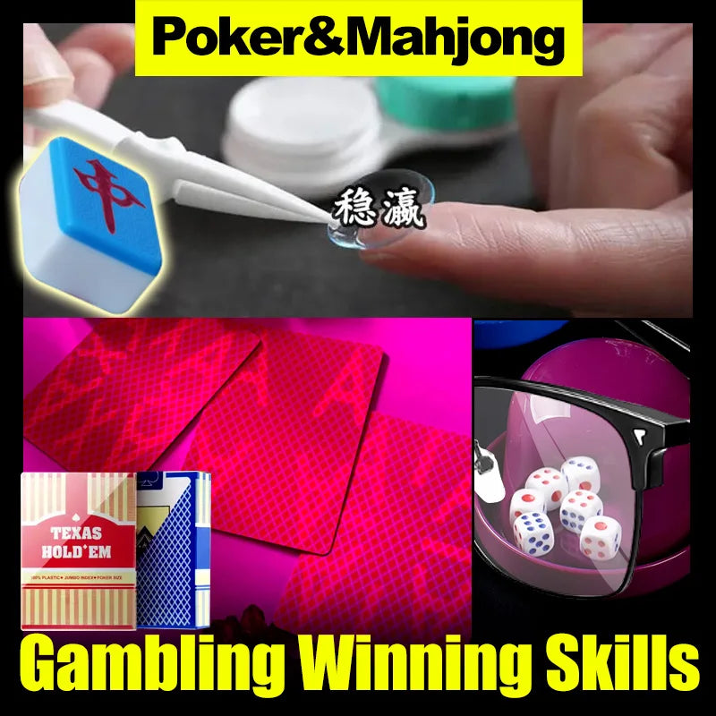 NEW Arrivals Poker Cheat Fournier-Playing Cards Marked Deck for UV Reader Texas Holden Poker Magic Board Game Invisible Marks Anti Cheating Eye Lens Glass Casino Poker Accessories