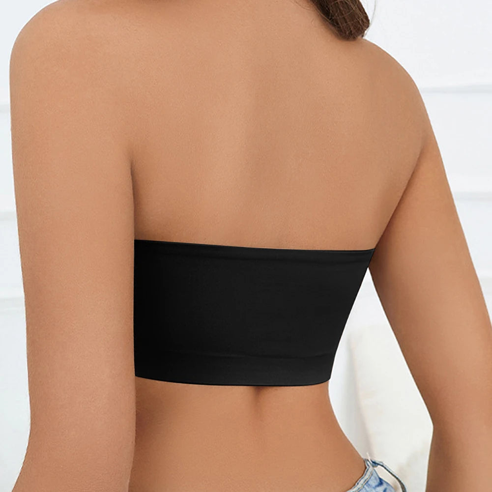 Varsbaby Women Tube Strapless Bra Chest Wrap Bandeau Seamless Breathable Comfortable Underwear Tops