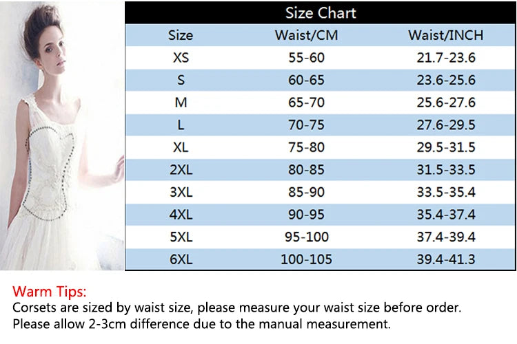 S-6XL High Quality Women Girls Steampunk Short Torso Under Bust Corset Hourglass Curve Waist Trainer Shaper Female Shapewear Ladies Body Slim Care Underwear Products