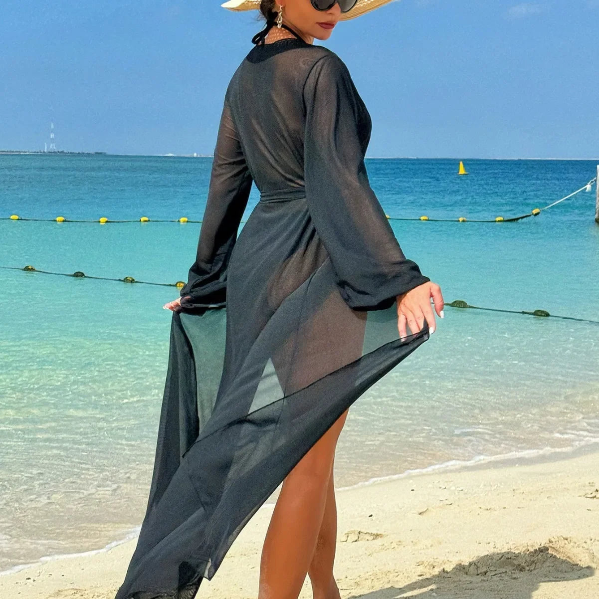 NEW Arrivals 3PCS Set Sexy Long Sleeve Bikini Suit Beachwear Sun Protection Swimsuit Swimwear Women Sexy Swimwear Sets