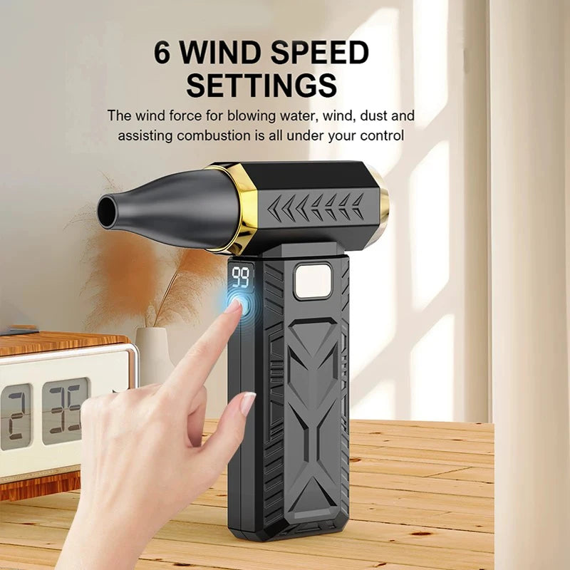 NEW Arrivals Xiaomi 400000RPM Wireless Violent Fan Super Powerful 6 Wind Speeds Air Blower Vacuum Blowing Suction 2in1 For Dust Cleaner Brushless Turbo Strong Wind PC/Home/Car Cleaning Supplies