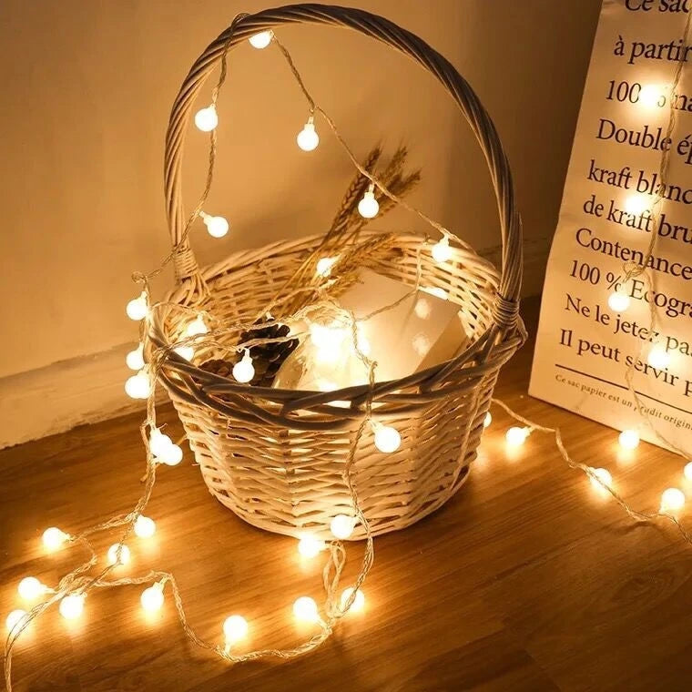 10-12M USB/Battery Power Ball LED String Lights Garland Lights Outdoor Lamp Wedding Garden Fairy Lights Christmas Decoration