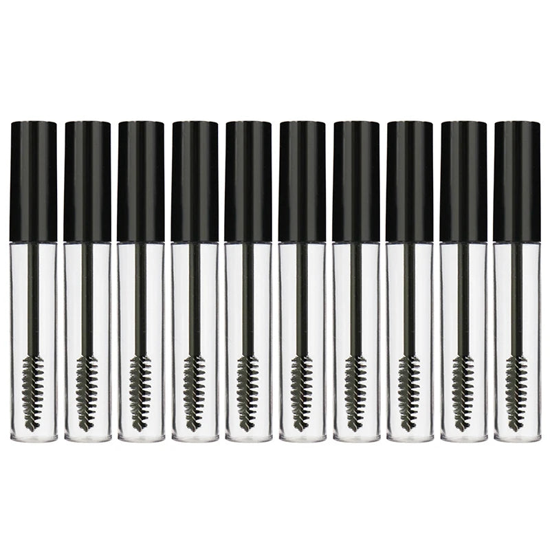 10ml Black Empty Mascara Tube With Eyelash Bottles Cosmetic Container Bottle Eyelash Refillable Mascara Makeup Container