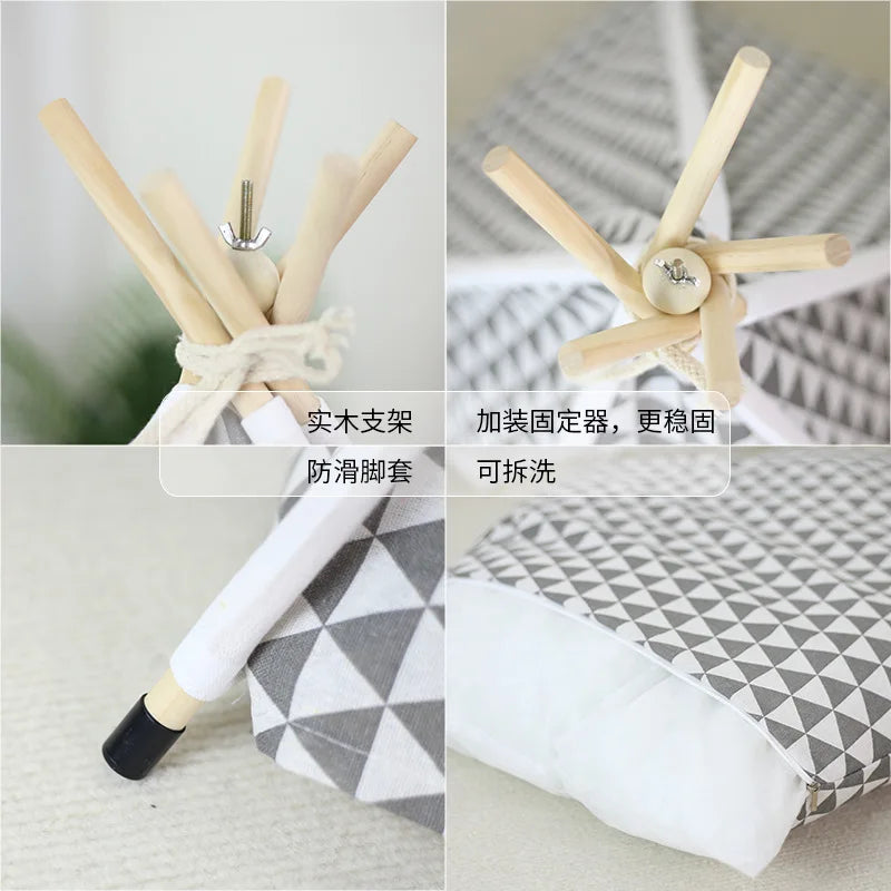NEW Arrivals Pet Tent House Dog Bed Portable Removable Washable Puppy Cat Indoor Outdoor Korean Kennels Cave with Cushion and Blackboard Pets Supplies