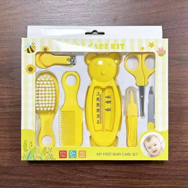 NEW 7PCS Set Brushes, Baby Safety Nail Clippers, Baby Care Set of Infant Water Temperature Gauge Combination Set, Convenient and Safe Babies Hygiene Tools Personal Care Supplies