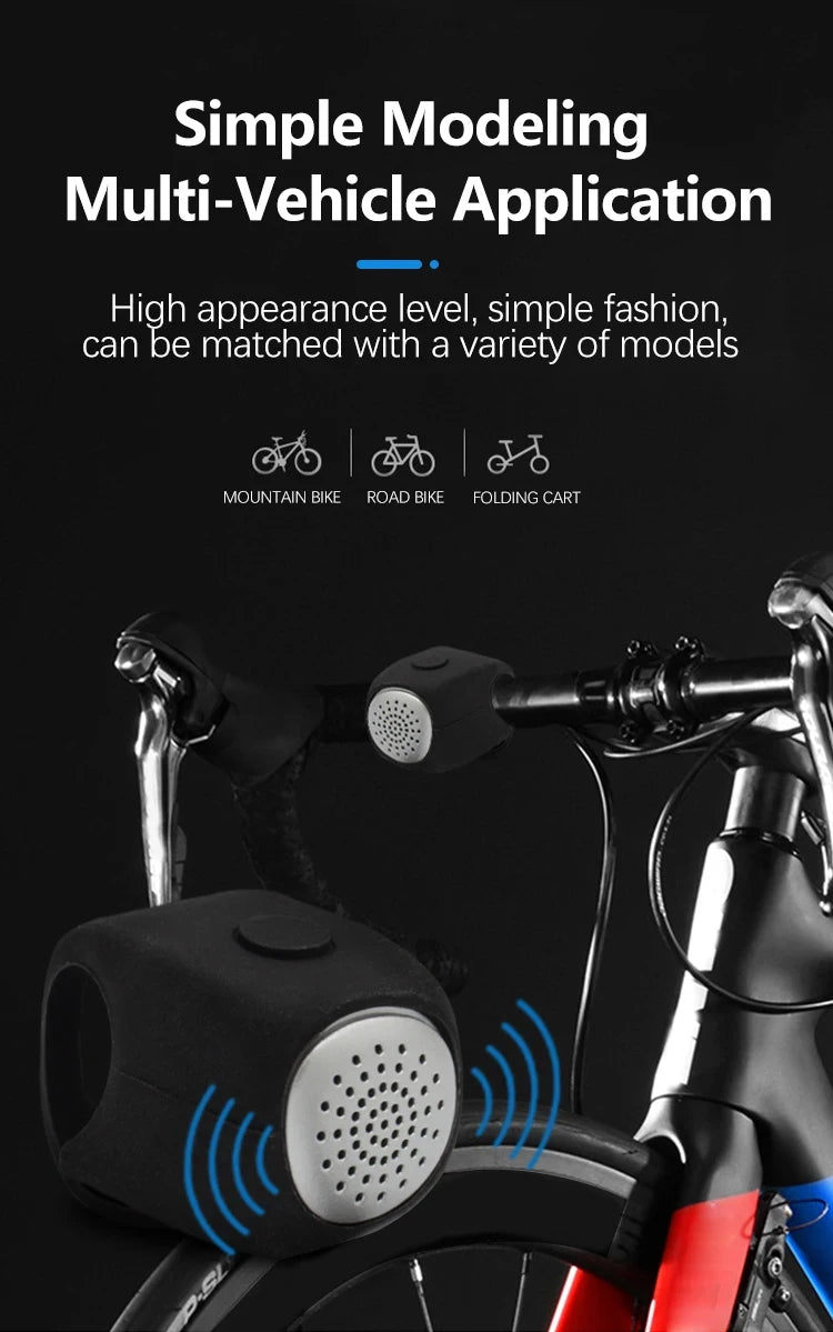 Electric Bicycle Bell Bike Horn 3 Sound Mode Motorcycle Warning Horn MTB Road Cycling Handlebar Bells Loud Bell for Safe Riding