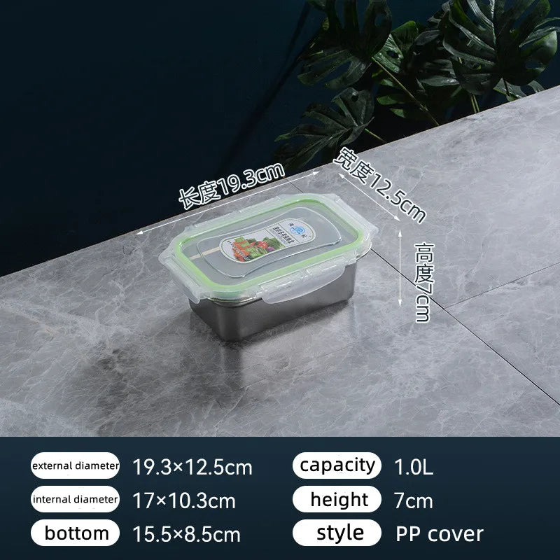 304 Stainless Steel Thermal Insulation 100/1600/2500/3500/5300ml Top Quality Lunch Box Student Worker Portable Leak-Proof Fresh-keeping Sealed Box Food Storage Picnic Camping Barbeque Box Kitchenware Tools