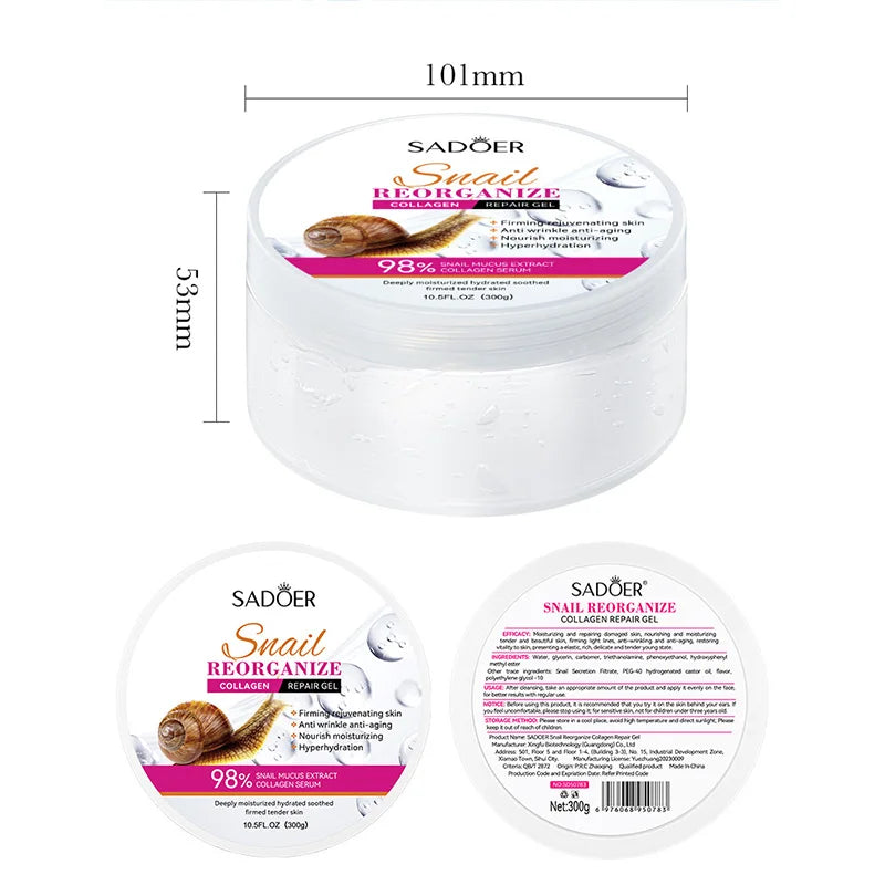 300g Snail Collagen Face Cream Gel Creams Firming Repair Brightening Moisturizing Facial Creams Beauty Face Skin Care Products