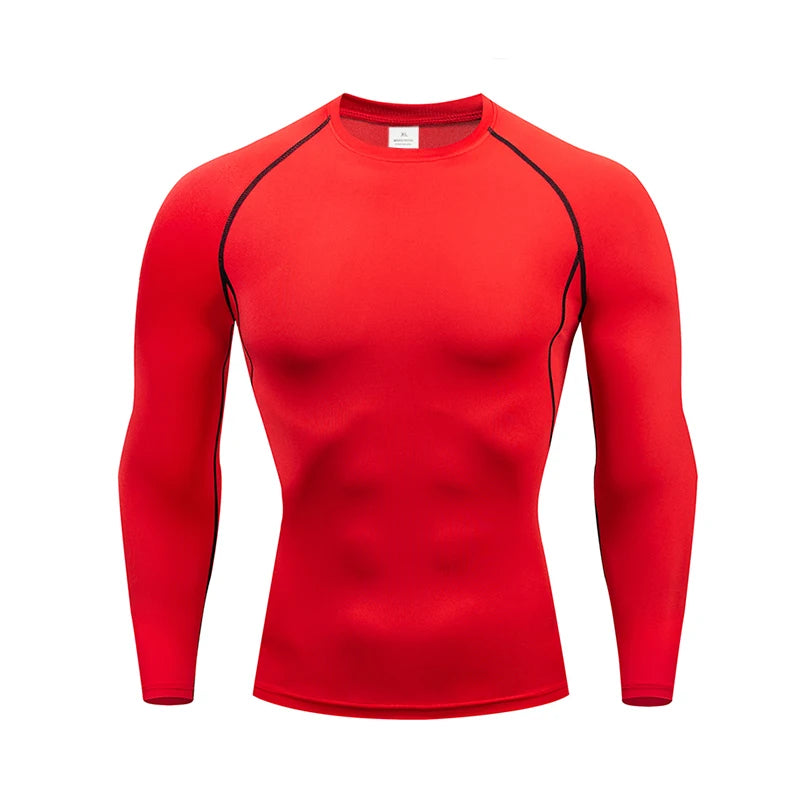 NEW S-3XL 5 Colors Men Compression Running T-Shirt Fitness Tight Long Sleeve Sport T-shirt Training Jogging Shirts Gym Sportswear Quick Dry Sports Clothes