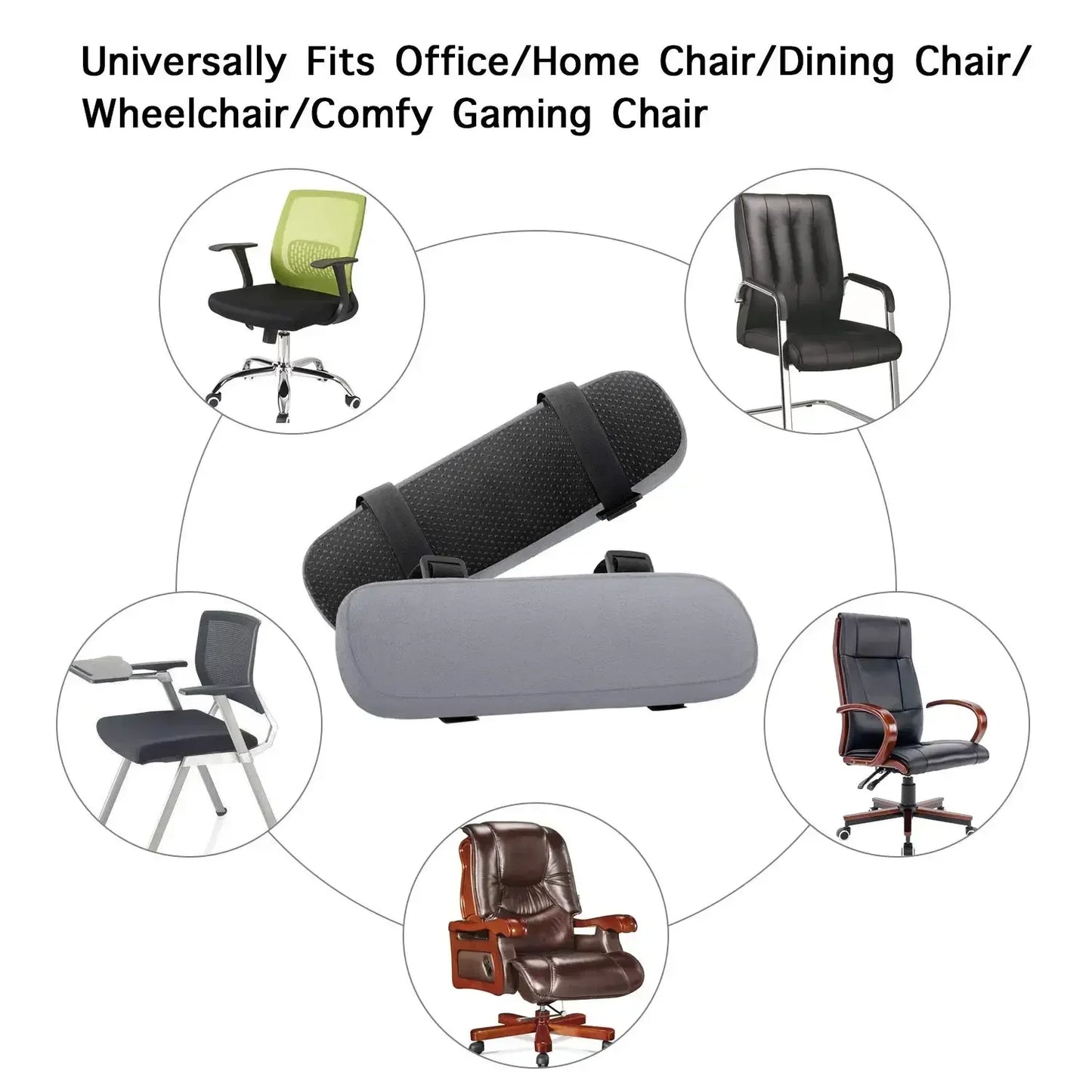 NEW Arrivals 2PCS Soft Armrest Cushion Memory Foam Home/Office Chair Arm Rest Covers Computer Gaming Elbow Cushion, Removable Washable Set