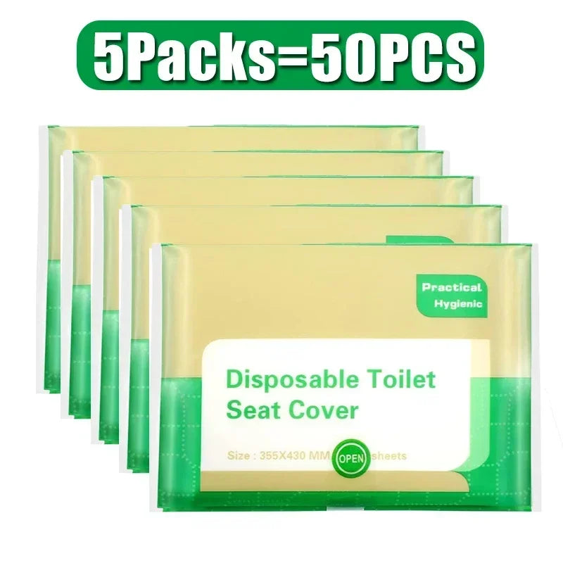 NEW Arrivals 200PCS Set Disposable Toilet Seat Cover Paper Portable Waterproof Soluble Water Travel Camping Hotel Bathroom Toilet Mat Pads