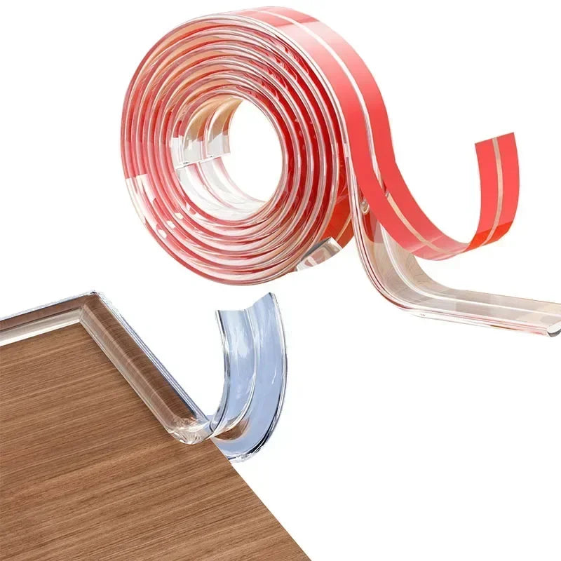 NEW Arrivals 1OPCS Corner Guards Set + 3M Transparent PVC Baby Protection Strip with Double-Sided Tape Anti-Bumb Kid Safety Table Edge Furniture Guard Corner L Protectors