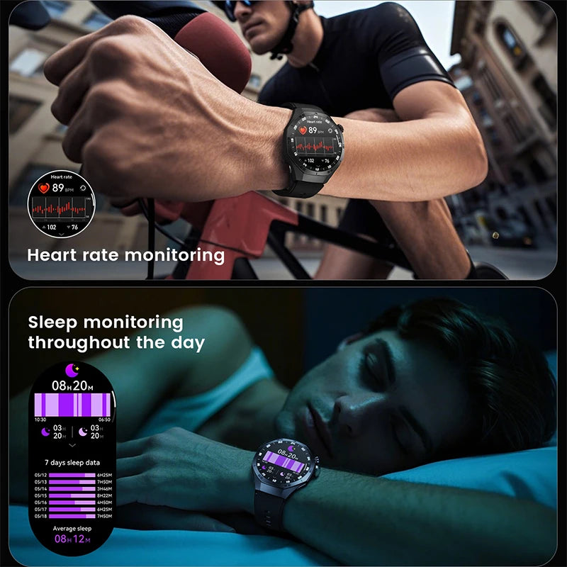NEW 5 MAX RAM/ROM 128MB For Android and IOS Smart Watch Men AMOLED Screen GPS Motion Trajectory Heart Rate Bluetooth Calls Smart Watch Waterproof Women Men Smart Wrist Watch Health Care Sports Supplies
