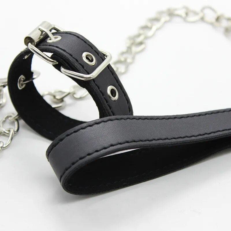 BDSM Leather Cock Penis Ring,Ball Stretcher Leash Sack Pull Tug, Sex Toys For Couples