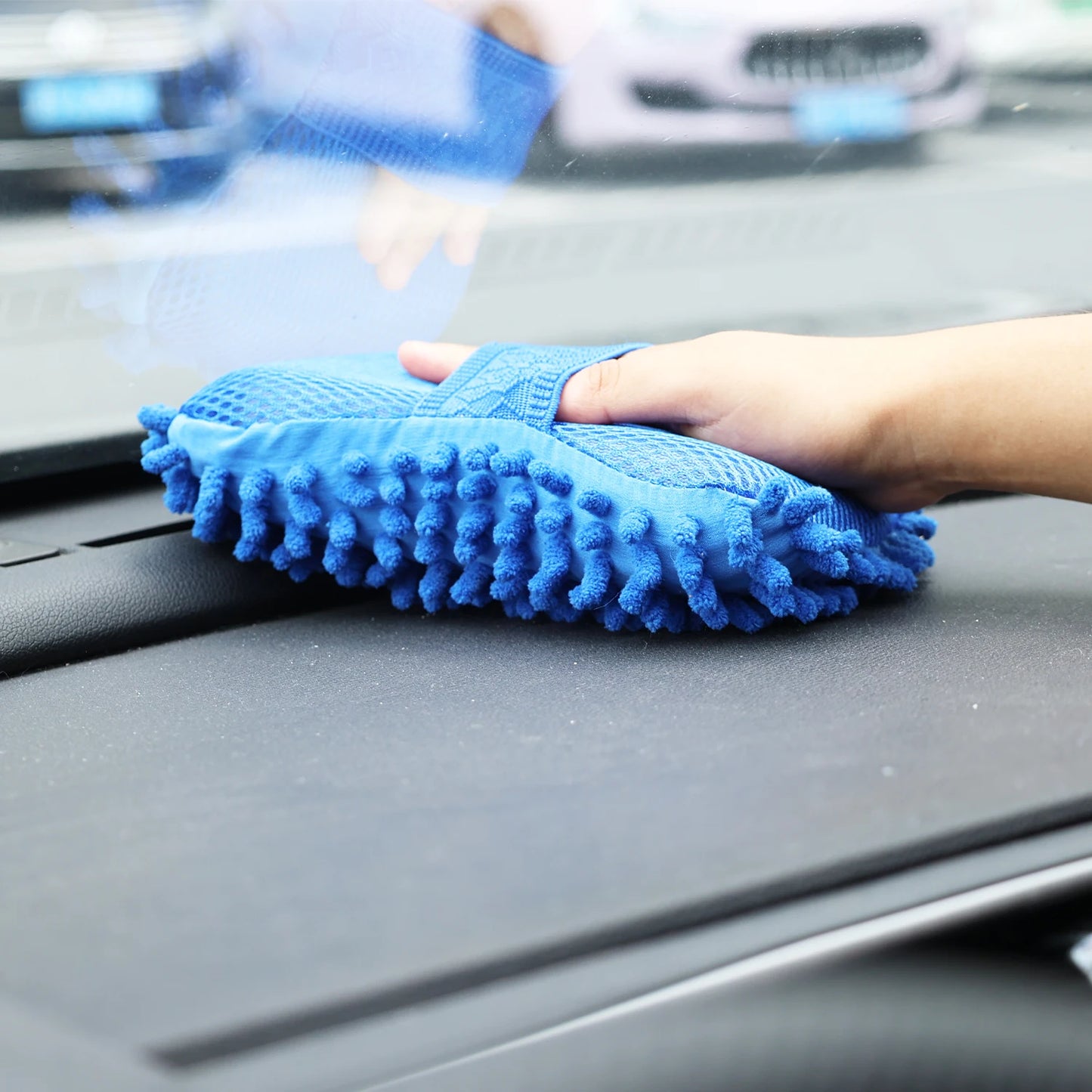 NEW Arrivals 2PCS Set Car Wash Glove Microfiber Chenille Car Wash Sponge Free Care Washing Detailing Brush Pad Multifunction Auto Cleaning Tool Car Supplies