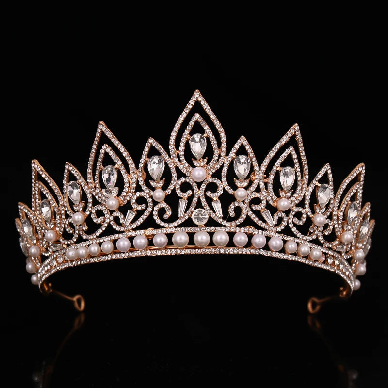 Low-Price Sales are Limited Luxury Wedding Crown Gold Silver Color Rhinestone Crystal Diadem Queen Crown Princess Tiaras Bridal Hair Jewelry Party Hair Accessories Girls Ladies Luxury Jewelry Fashion Accessories Supplies