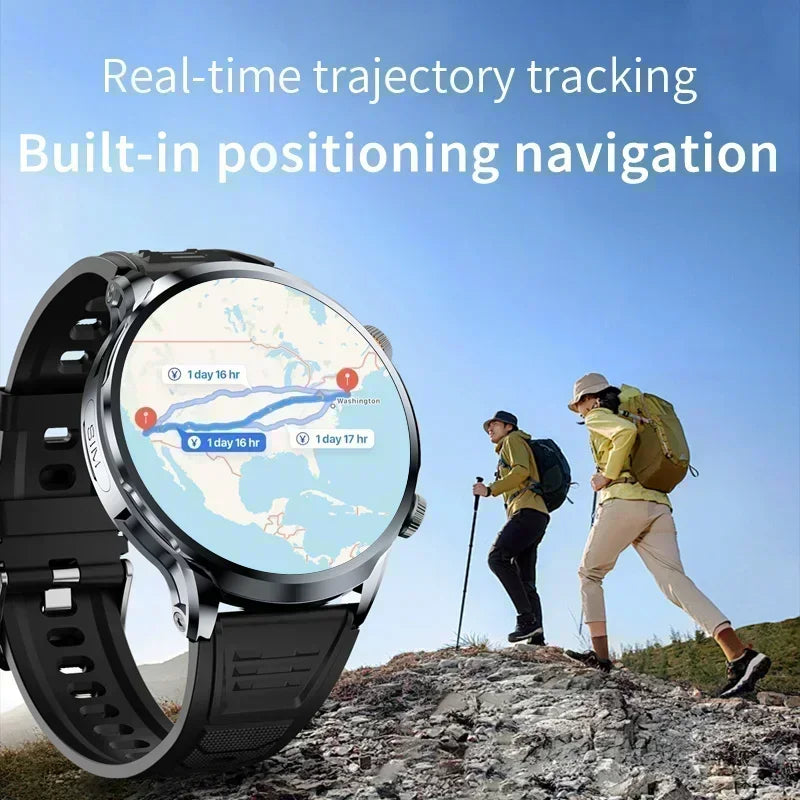NEW Arrivals GPS Tracker Heart Rate Blood Pressure Multiple Sports Modes and Languages Android Adult Smart Watch 1.95 'AMOLED 8GB+128GB Storage 4G Full Network Google Play WIFI GPS Sim Card