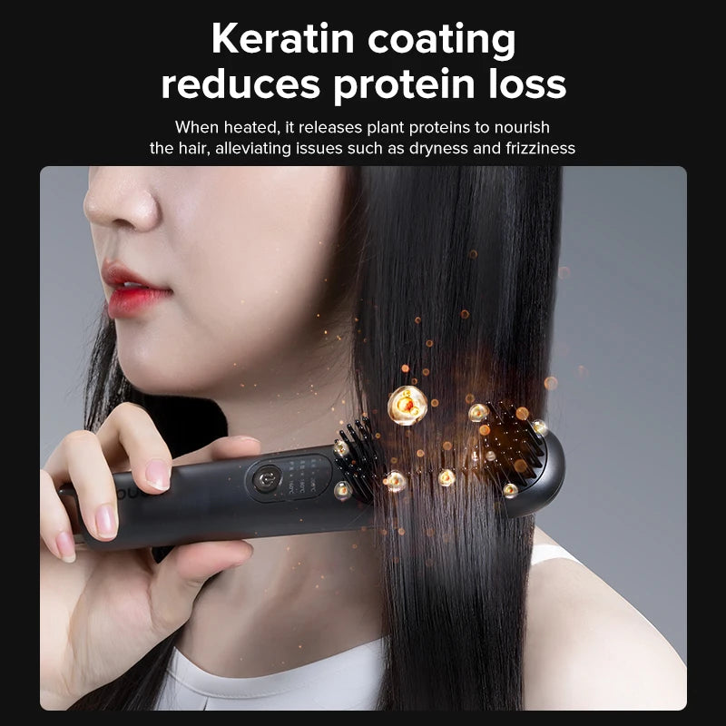 Llano SZ05 Wireless Straight Hair Comb Negative Ion Fluffy and Non Damaging Short Hair Styling Tool Dual Purpose Mini Portable