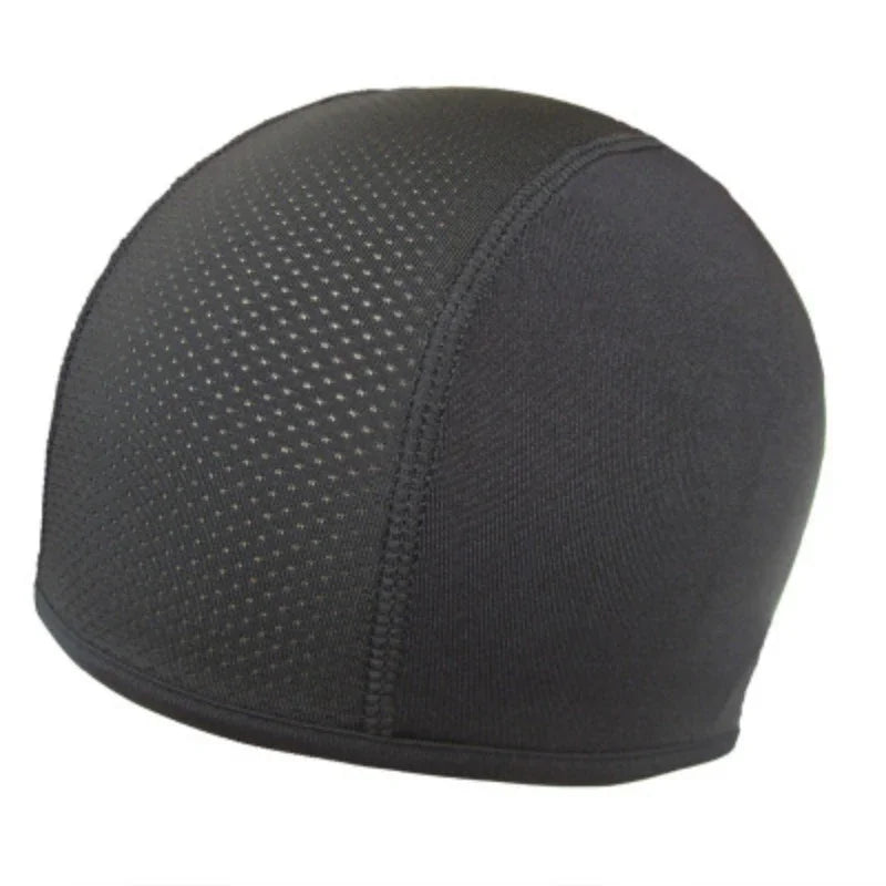 NEW Arrivals 2PCS Set White/Black Color Bicycle Motorcycle Helmet Inner Cap Hat Quick Dry Breathable Hat Racing Cap Under Helmet Beanie Cap Outdoor Travel Running Hat Sports Supplies