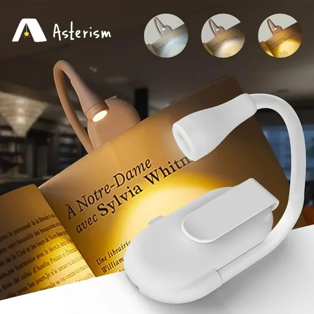 NEW Arrivals 5~10PCS Set Mini Book Light Laptop Keyboard Portable Clip Night Light USB Charging LED Dimmable Bedroom Eye Protect Camping Clip 360° Flip Book Lamp