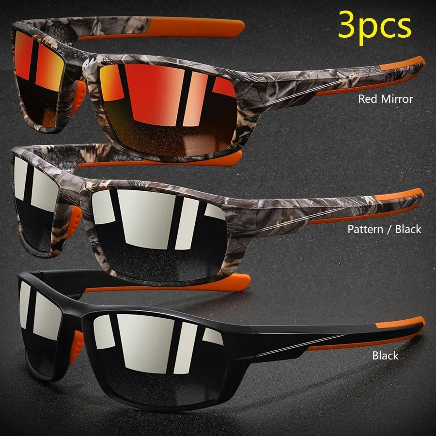 NEW Arrivals 3 PCS Set Fashion Vintage Polarized Sports Sunglasses Men Women Fishing Running Cycling Mountaineering Sun Glasses UV400 Eyewear