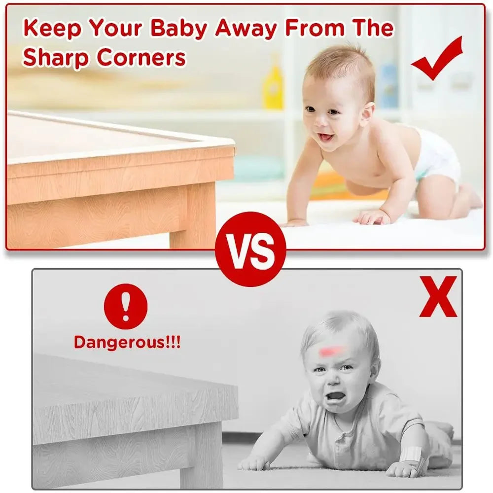 NEW Arrivals 3M Tape + 4PCS Corner Guards Set Table Edge Guard Furniture Corner Protector Strip Self Adhesive Transparent Kids Collision Proof Soft Bumper Baby Safety