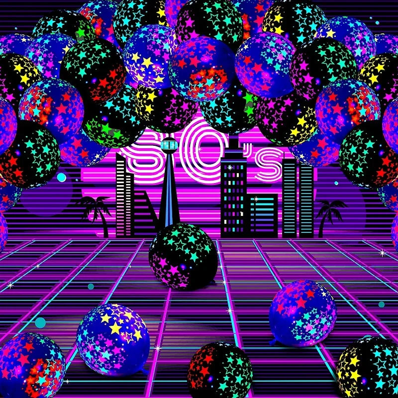NEW 60PCS Set Happy Birthday Wedding Fluorescent Balloons Glow In The Dark Luminous Dots Latex Balloon For Birthday Wedding Party Decoration Gifts and Toys