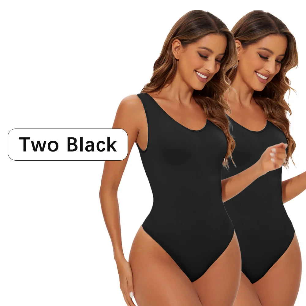 NEW Arrivals 3PCS Set S-2XL Women's Sexy Thong Shapewear Bodysuit Seamless Body Shaper Body Shaping Slimming Wide Shoulder Strap Thong Underwear Shapers