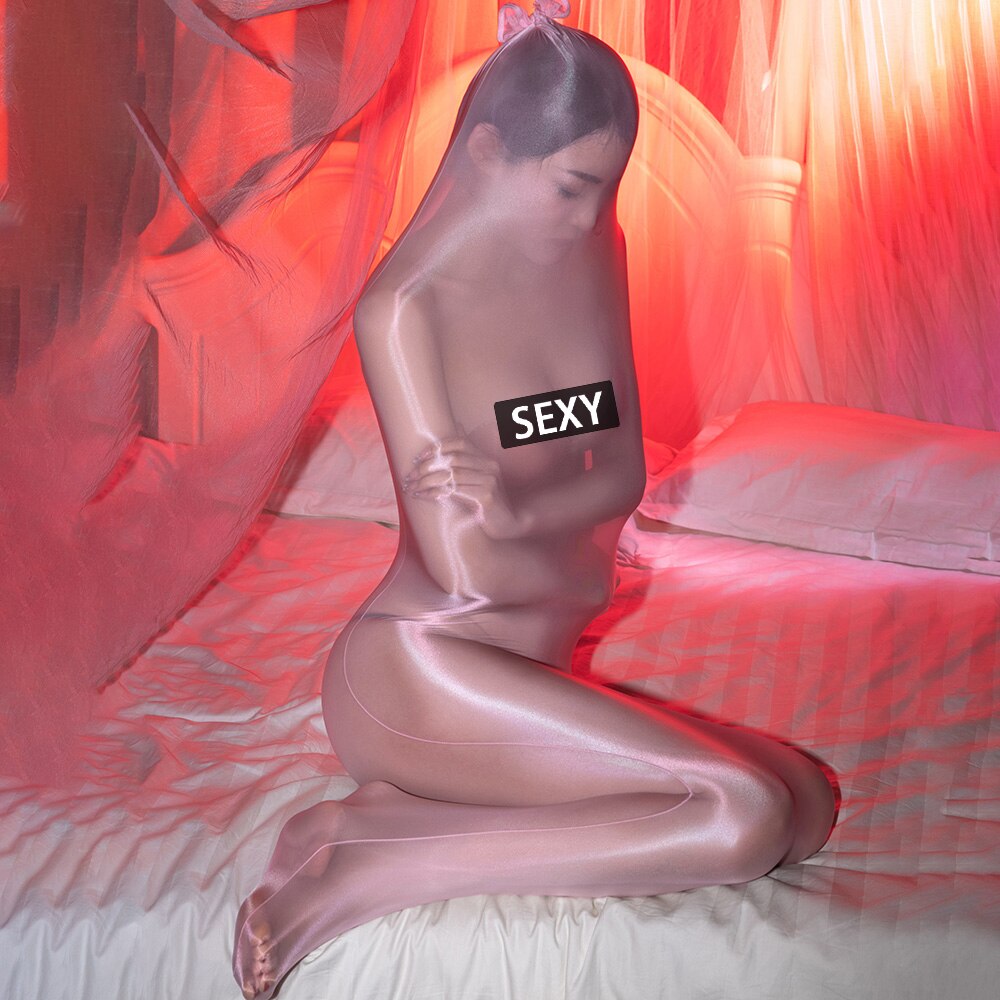 Gay Sexy Lingerie Glossy Bodysuit Shiny Tights Body Suit Porno Costume Transparent High elasticity silky one-piece sleeping bag
