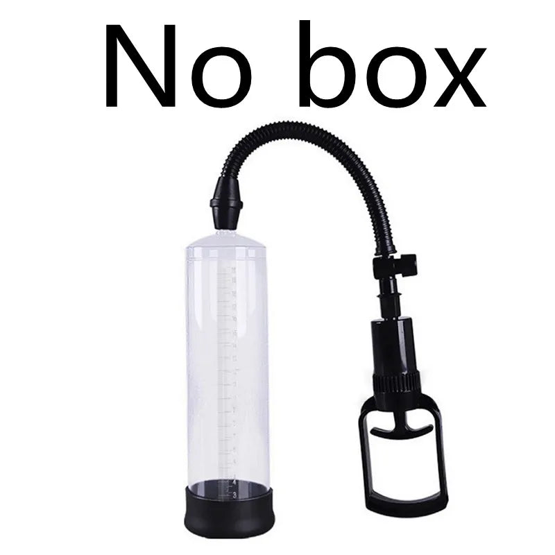 Adult 20.5CM Manual Penis Pump Male Penis Enlarger Sex Toys for Men Vacuum Pump Male Masturbation Penile Extender Trainer Adults Sex