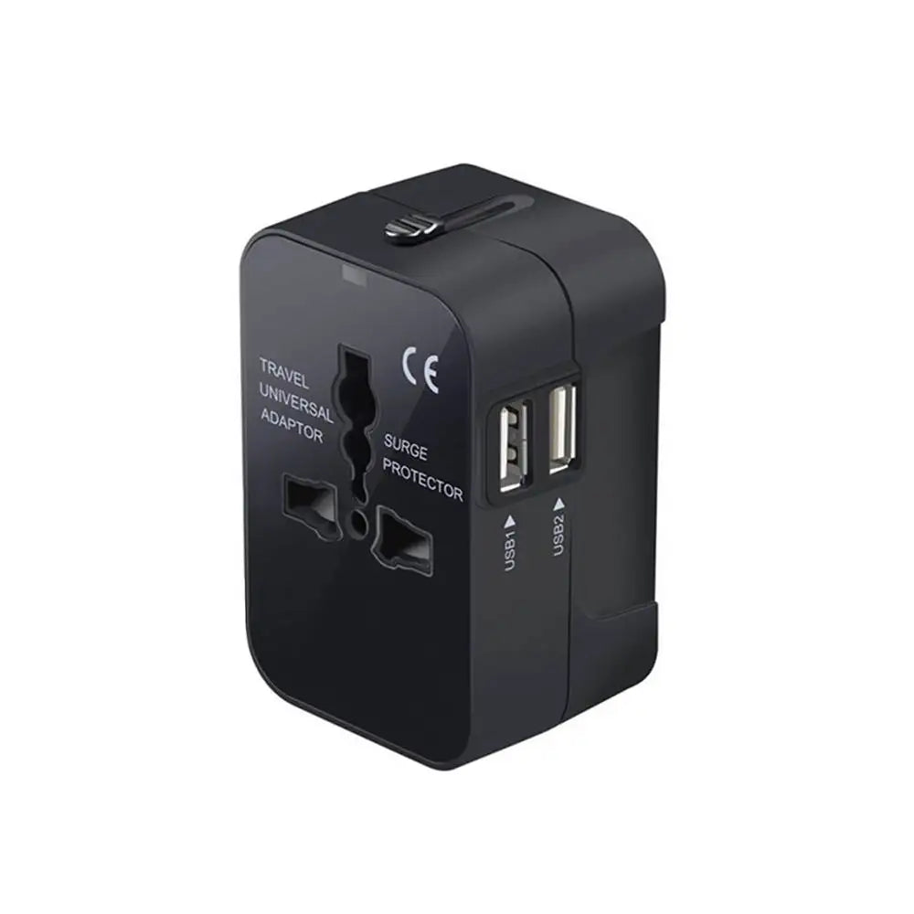 NEW Arrivals Universal Global Conversion Plug Travel Conversion Socket Dual USB Port EU UK US AU AC Power Charger Worldwide Adapter Outlet Converter Electrical Plug Overseas Hotels Business Trip