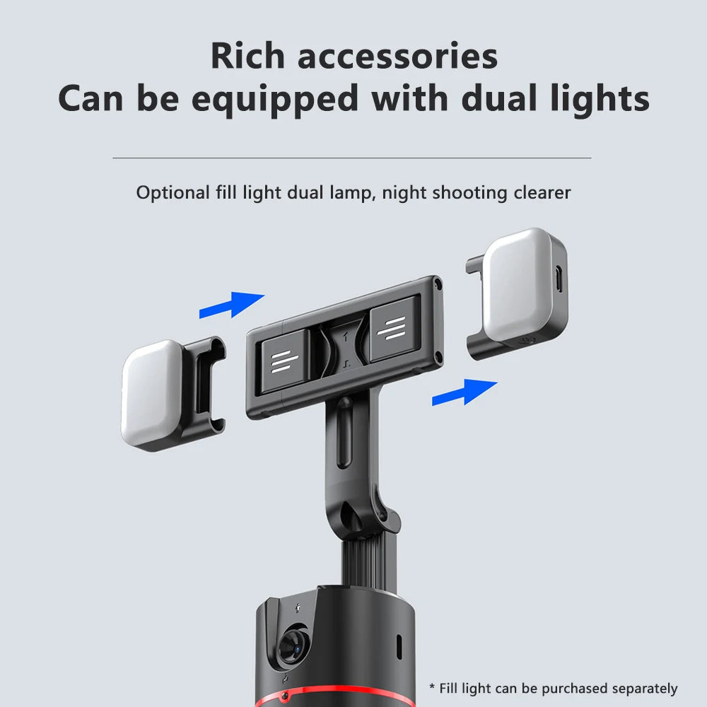 New 360 Rotation Follow-Up Gimbal Stabilizer Monopod Foldable Desktop Tracking Gimbal Stand For YouTube TikTok Instagram Reels Live Photography Smartphones Supplies Mobile Phones Electronics Products Tools