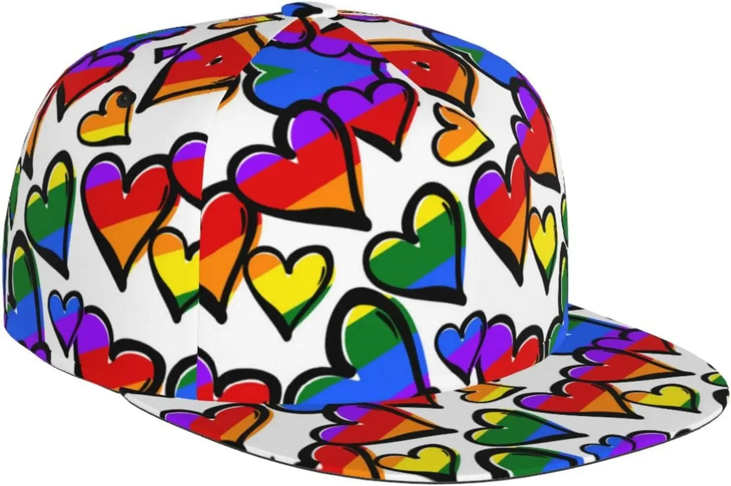 NEW Arrivals 7 Patterns LGBT Hat Rainbow LGBT Gay Pride Snapback Hats Flat Bill Adjustable Baseball Cap for Women Men Outdoor Travel Pride Parade Hats