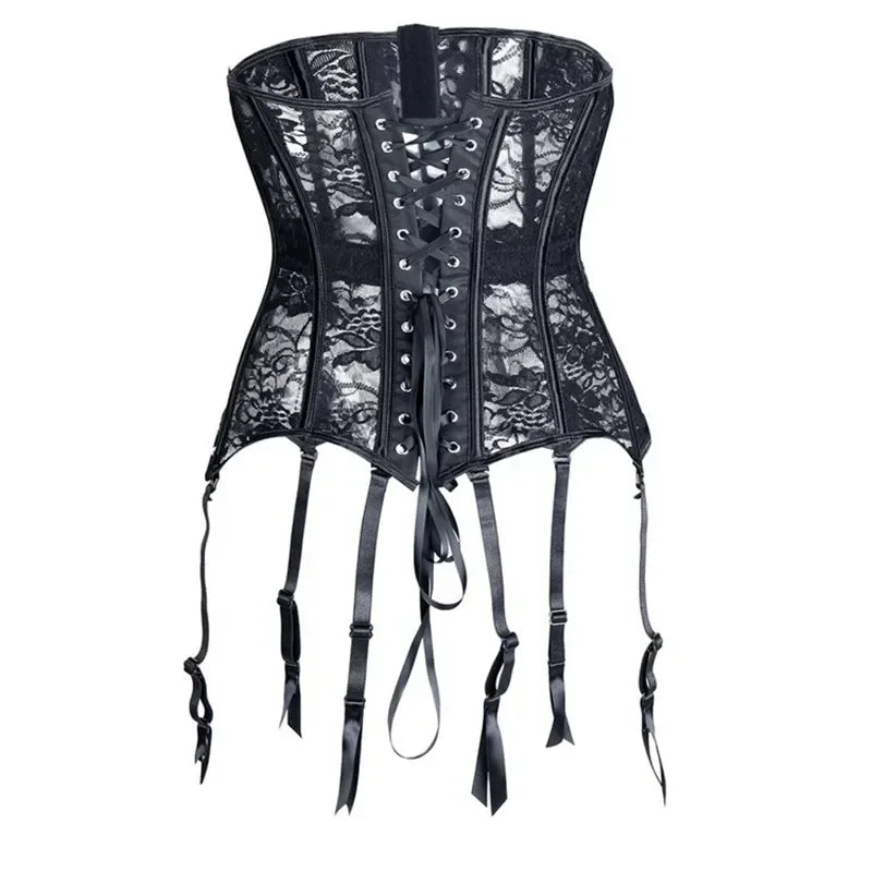S-6XL Women Girls Sexy Corselet Waist Corset Clincher Women Floral Lace Sexy Under Bust Corset Bustier Gothic Body Shaper Plus Size Female Body Slim Supplies Ladies Sexy High Quality Fashion Underwear Products
