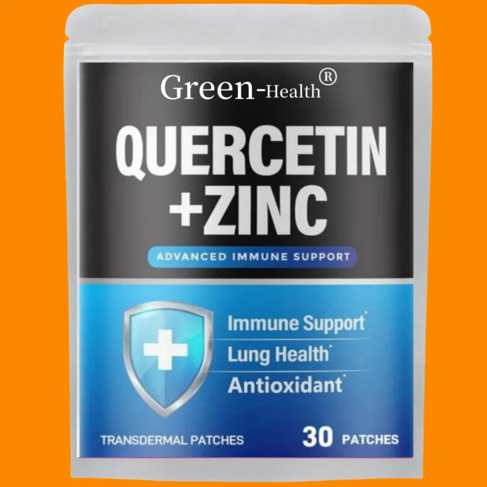 Quercetin Transdermal Patches with Zinc-Immune System Booster, Lung Support - 30 Patches One Month Supply