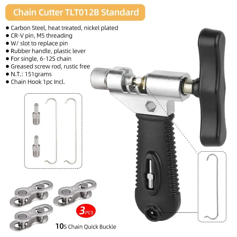 NEW 6 7 8 9 10 11 12 Speed Bicycle Chain Breaker W/ Spare Pin N Hook Universal MTB Chain Cutter Install Remove Tool Bikes Accessories Sports Supplies