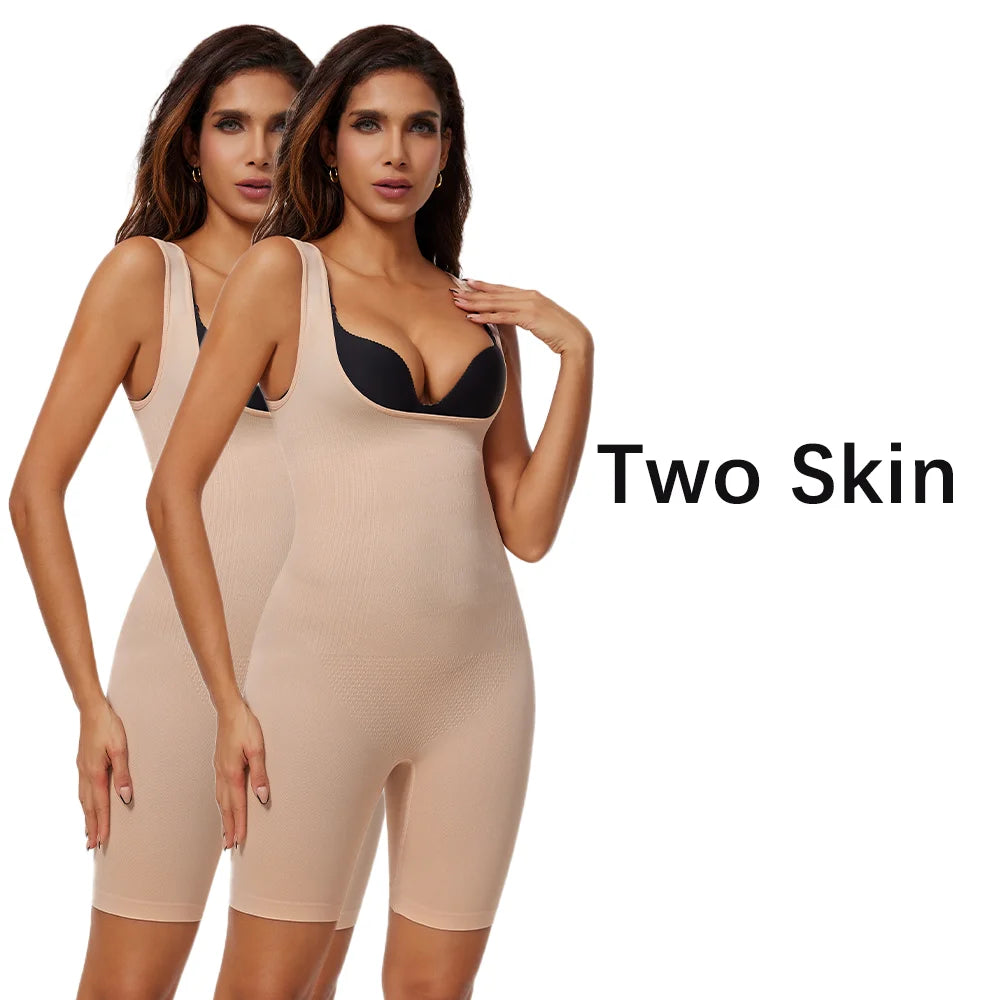 NEW Arrivals 2PCS Set S-2XL Women Tighten Up Breast Bodysuit Boxer Briefs Underwear Shapewear Butt Lifter New Tummy Control Body Shaper Slimming Bodysuits