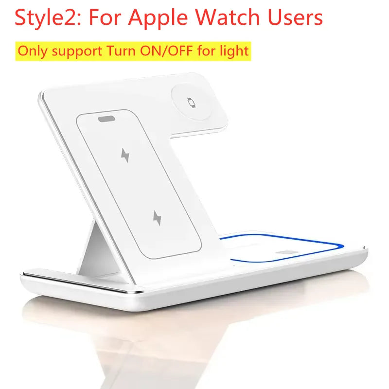 NEW Arrivals 300W Foldable 3 In 1 Wireless Charger Stand Pad Desktop Fast Charging Station For iPhone 16 15 14 13 Samsung Apple Watch Air Pods Mobile Phones Accessories Electronic Supplies